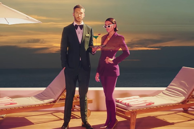 Calvin Harris and Dua Lipa Chill Out by the Pool in 'One Kiss' Retro Music Video