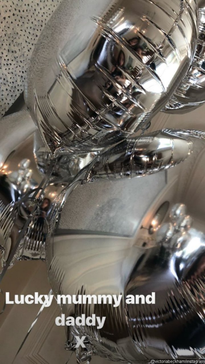 Victoria Beckham posts silver balloons wedding anniversary gift on Instagram Story