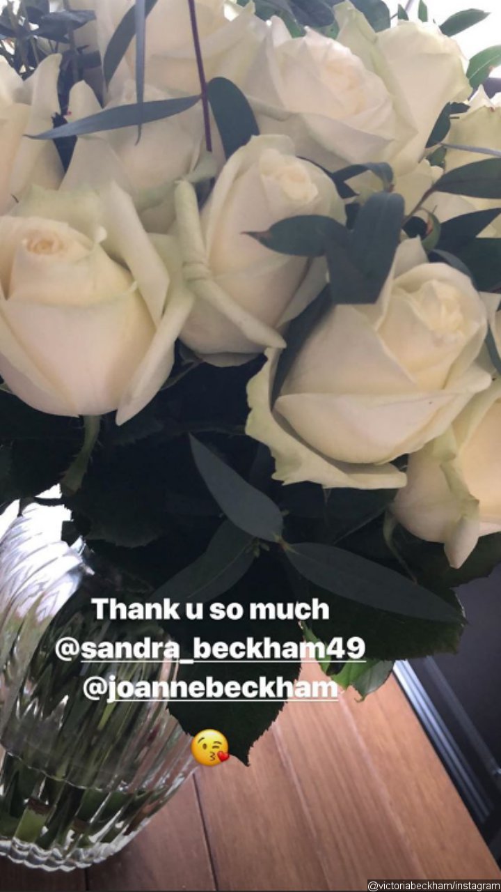 Victoria Beckham gets white roses from David Beckham's mother as a wedding anniversary gift