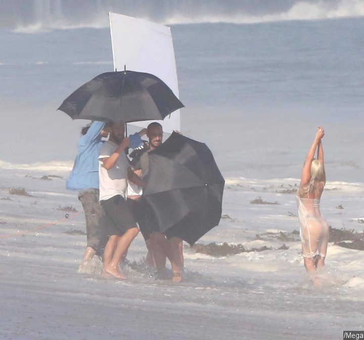 Lady GaGa Lingerie Photo Shoot on Beach