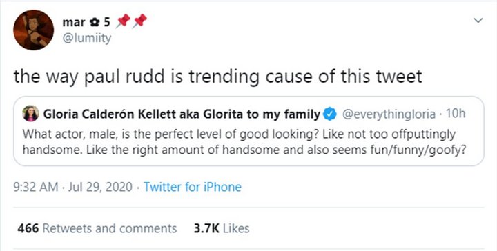 Fan Reacts to Paul Rudd Trending on Twitter