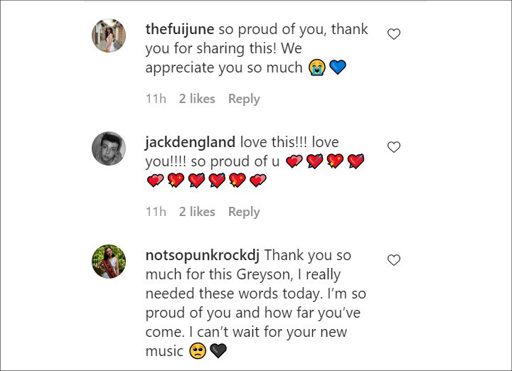 Greyson Chance's IG Post