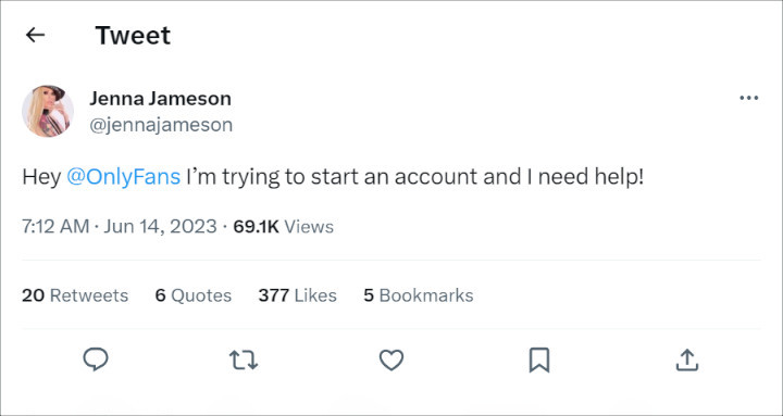 Jenna Jameson's Tweet #1