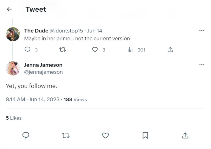 Jenna Jameson's Tweet #2