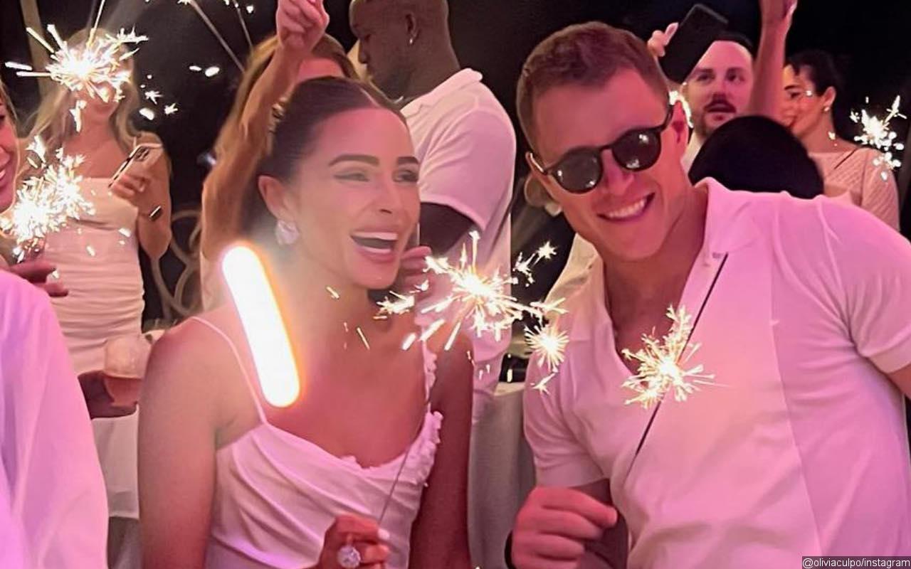 Olivia Culpo Saved From Wardrobe Malfunction by Fiance Christian McCaffrey at Engagement Party