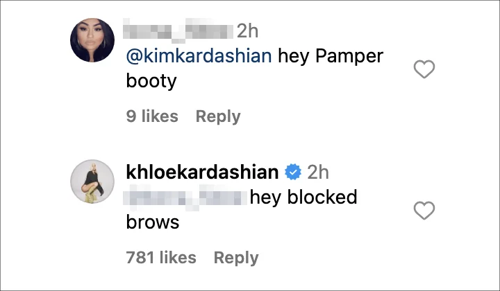 Khloe Kardashian's IG comment
