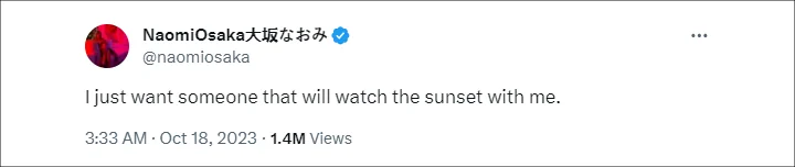Naomi Osaka's Tweet