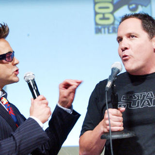 Jon Favreau, Robert Downey Jr. in 2009 Comic Con International - Day 3