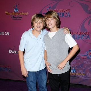 Cole Sprouse, Dylan Sprouse in Miley Cyrus "Sweet 16" Celebration at Disneyland on October 5, 2008