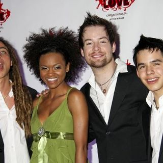 David Archuleta, David Cook, Jason Castro, Syesha Mercado in American Idol Final Four Contestants Attend The Beatles "Love" by Cirque Du Soleil at the Mirage