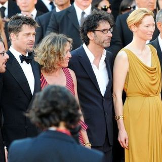 George Clooney, Brad Pitt, Tilda Swinton, Frances McDormand, Joel Coen, Ethan Coen in 65th Annual Venice Film Festival - "Burn After Reading" - Premiere