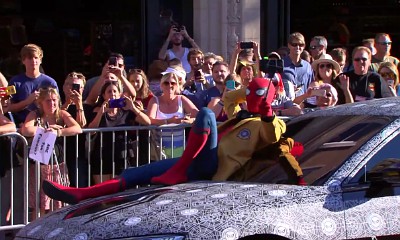 Watch Spider-Man Make Quite an Entrance at 'Spider-Man: Homecoming' Premiere