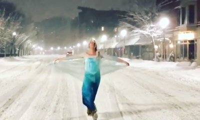 Man Dressed as Elsa Rescues Cop Wagon Stuck in the Snow