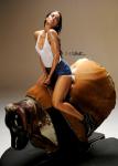 Ciara Riding Bucking Bronco for Video Shoot of Ludacris-Assisted Single