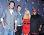 Christina Aguilera, Cee-Lo, Carson Daly Attend 'The Voice' Press