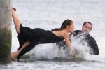 Minka Kelly Jumps Into the Sea Filming 'Charlie's Angels'
