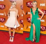 ACAs 2011: Carrie Underwood Flirty in Pink, Kristin Chenoweth Wows in Green