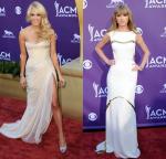 ACM Awards 2012: Carrie Underwood Shows Some Leg, Taylor Swift Stuns in White