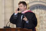 Pics: Alec Baldwin Makes Phone Call During Honorary Doctorate Speech