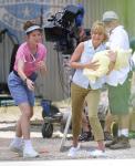 Frumpy Jennifer Aniston Films 'Baby-Throwing' Scene on 'We're the Millers' Set