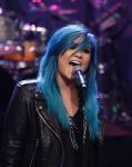 Demi Lovato Debuts New Blue Hair While Performing 'Neon Lights' on Jay Leno's Show