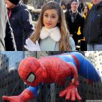 Ariana Grande and Nathan Sykes Cuddling at Macy's Thanksgiving Day Parade, Spider-Man's Hand Speared