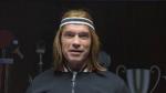 Arnold Schwarzenegger Sports Long Blonde Wig in Bud Light Super Bowl Ad Teasers
