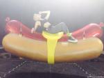Miley Cyrus Rides a Giant Hot Dog During Her 'Bangerz' Tour Rehearsal