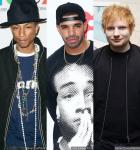 Pharrell, Drake, Ed Sheeran Tapped to Perform at iHeartRadio Music Awards