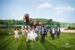 Jeff Goldblum Runs Away From T-Rex in 'Jurassic Park'-Themed Wedding Photo