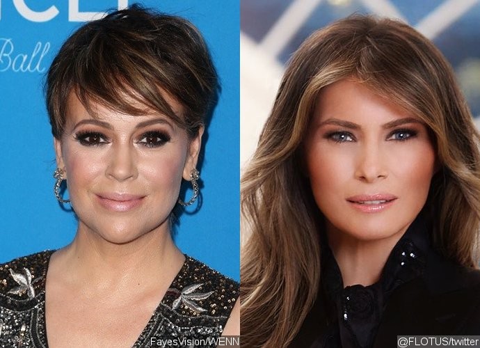 Alyssa Milano Criticizes Melania Trump's Expensive Rings in First Official Portrait