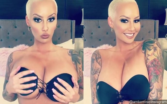 Amber Rose's Enormous Boobs Defy Gravity in Bra Ad