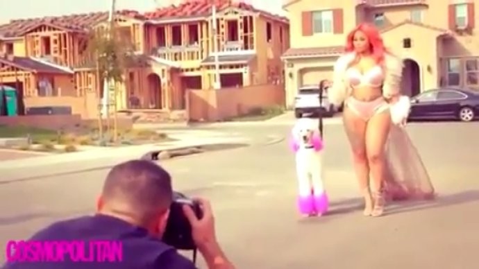 Blac Chyna Flaunts Her Ample Assets in Furry Bikini During Cosmopolitan Photoshoot