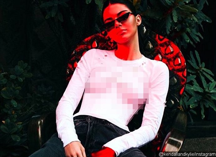 Braless Kendall Jenner Shows Off Her Nipples in Sculpted Sheer Top