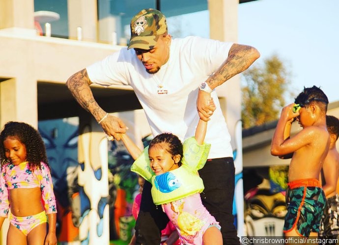 Chris Brown Throws Pool Party for Daughter Royalty's Third Birthday
