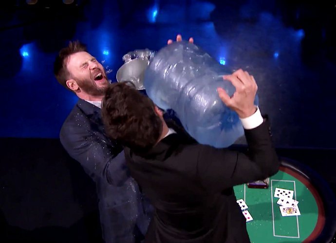 Chris Evans Plays Frozen Blackjack With Jimmy Fallon. Watch They Wet Their Pants With Cold Water!