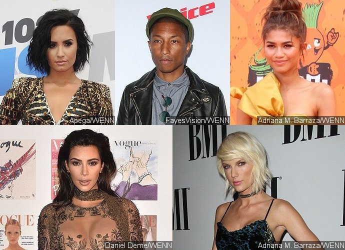 Demi Lovato, Pharrell Williams, Zendaya and More Take Sides in Kim Kardashian-Taylor Swift Drama