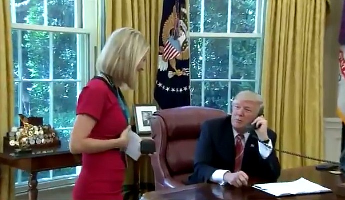 Donald Trump Stops a Call With the Irish PM to Compliment Female Reporter's 'Nice Smile'