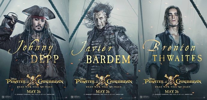 See Jack Sparrow, Villain Salazar and Henry Turner in 'Pirates of the Caribbean 5' New Posters