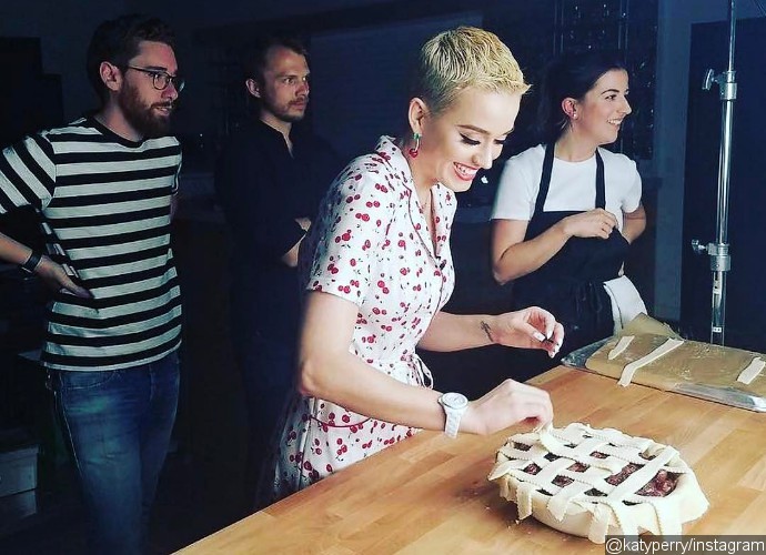 Katy Perry Serves Cherry Pies in Times Square to Promote 'Bon Appetit'