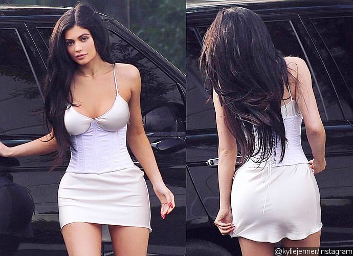 Kylie Jenner Steps Out in Skimpy Corset and Skirt