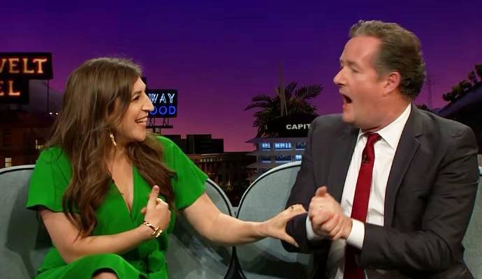 Mayim Bialik Flashes Her Cleavage to Piers Morgan to Support Susan Sarandon