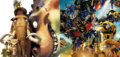  'Ice Age 3' and 'Transformers 2' almost have a tie