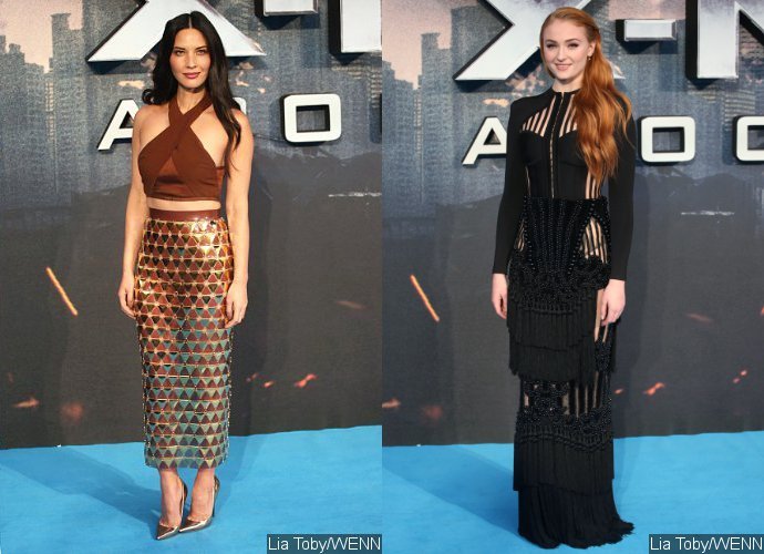 Olivia Munn, Sophie Turner Stun in Sheer Outfits at 'X-Men: Apocalypse' London Premiere