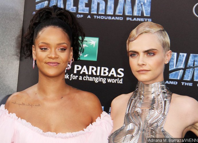Rihanna and Cara Delevingne Go Braless at 'Valerian' Paris Premiere