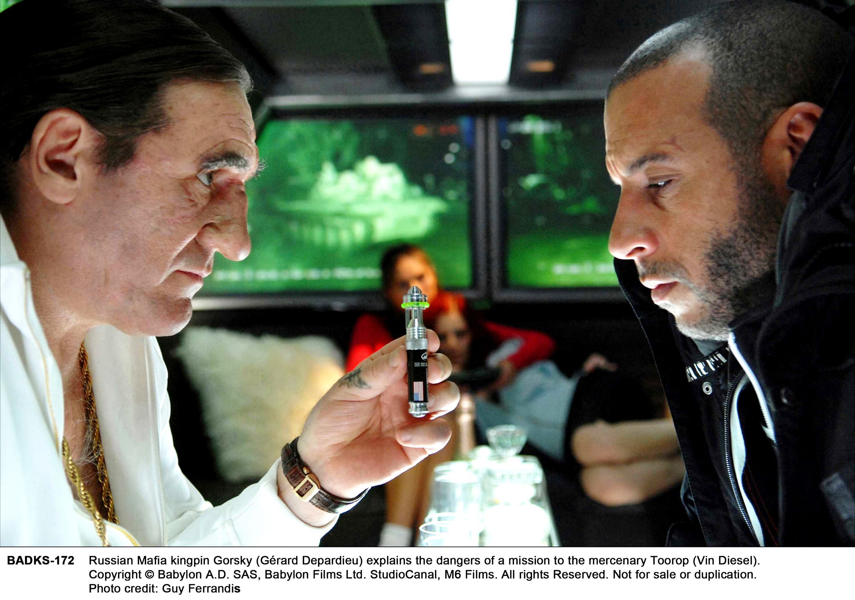 Gerard Depardieu stars as Gorsky and Vin Diesel stars as Toorop in The 20th Century Fox's Babylon A.D. (2008). Photo credit by Guy Ferrandis.