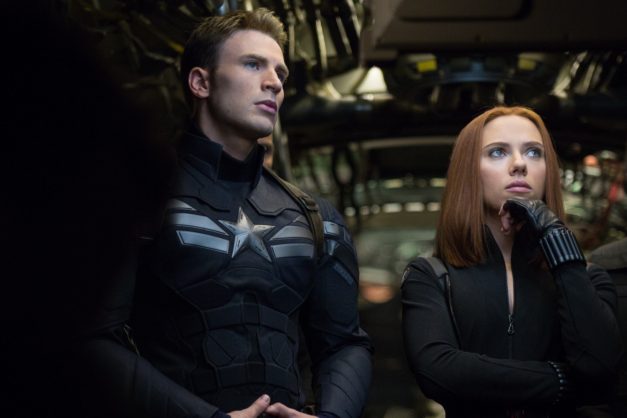 Chris Evans stars as Steve Rogers/Captain America and Scarlett Johansson stars as Natasha Romanoff/Black Widow in Walt Disney Pictures' Captain America: The Winter Soldier (2014)