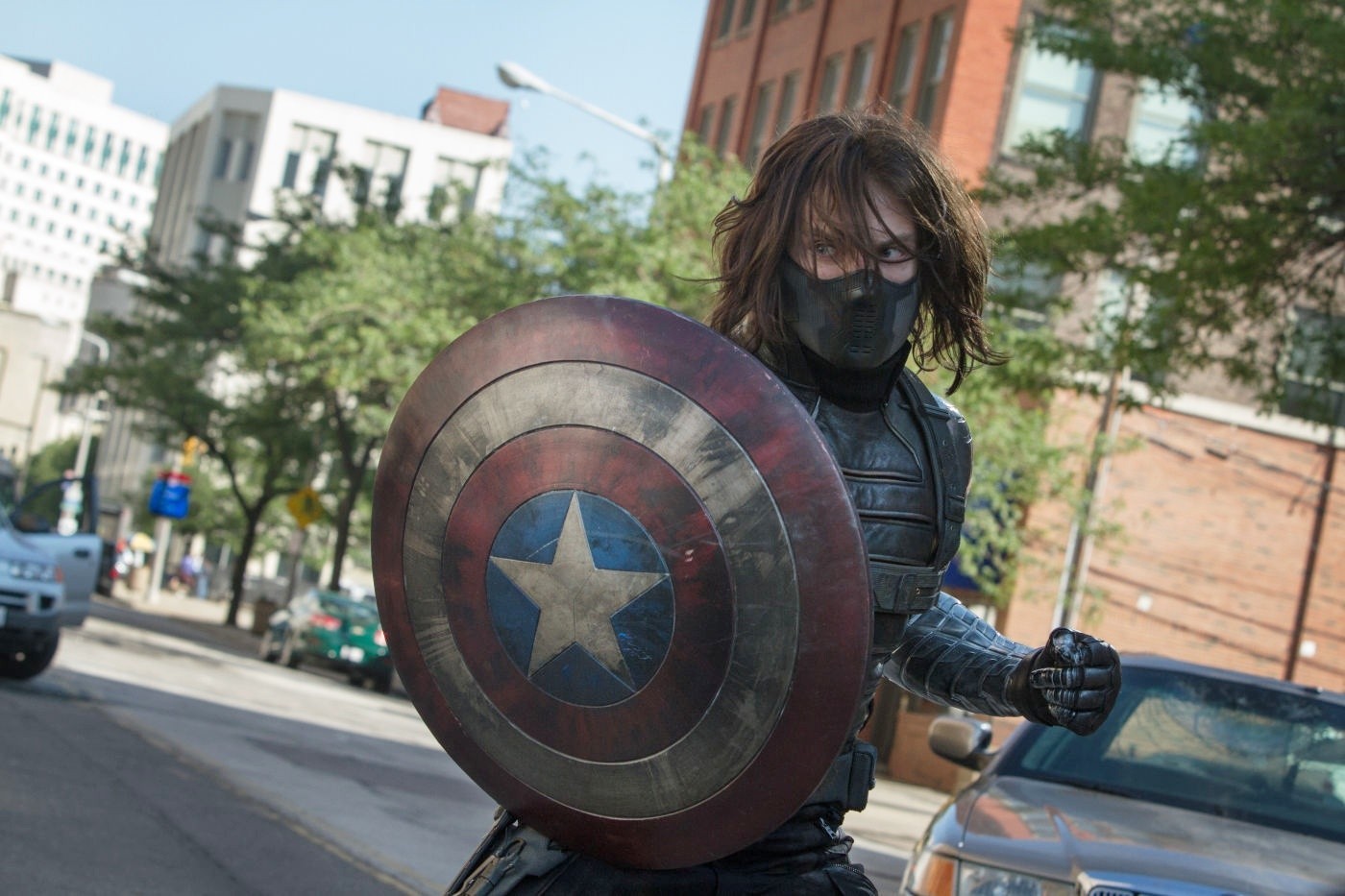 Sebastian Stan 	stars as Bucky Barnes/Winter Soldier in Walt Disney Pictures' Captain America: The Winter Soldier (2014)