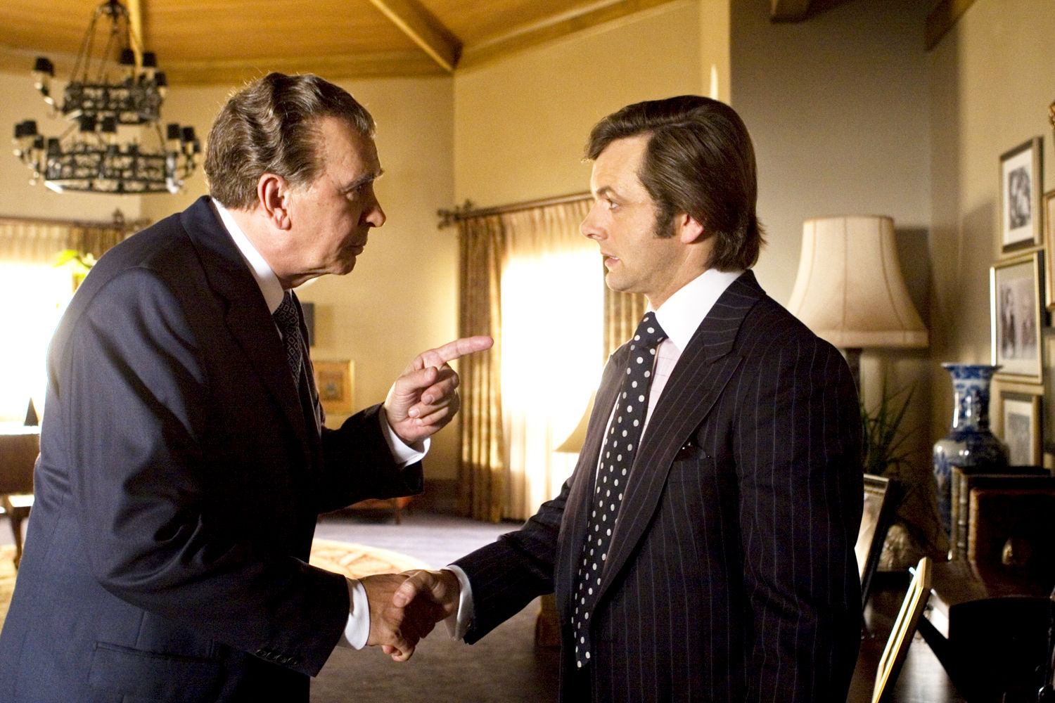 Frank Langella stars as Richard Nixon and Michael Sheen stars as David Frost in Universal Pictures' Frost/Nixon (2008)