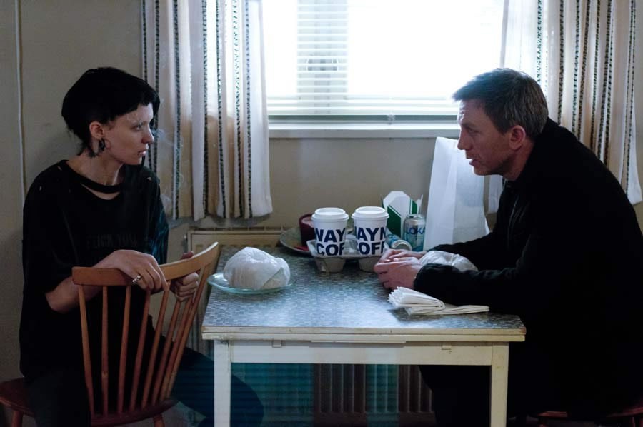 Rooney Mara stars as Lisbeth Salander and Daniel Craig stars as Mikael Blomkvist in Columbia Pictures' The Girl with the Dragon Tattoo (2011)